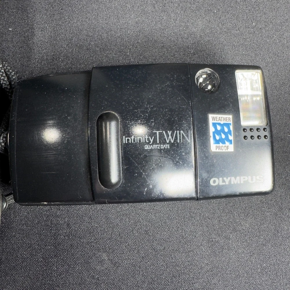 Olympus Infinity TWIN Quartz Date Film Camera Weatherproof 35mm 70mm Dual Lens